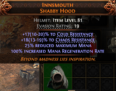 MMOJUGG Path of Exile 2 INNSMOUTH SHABBY HOOD#933550 Details View of Item Function and Use